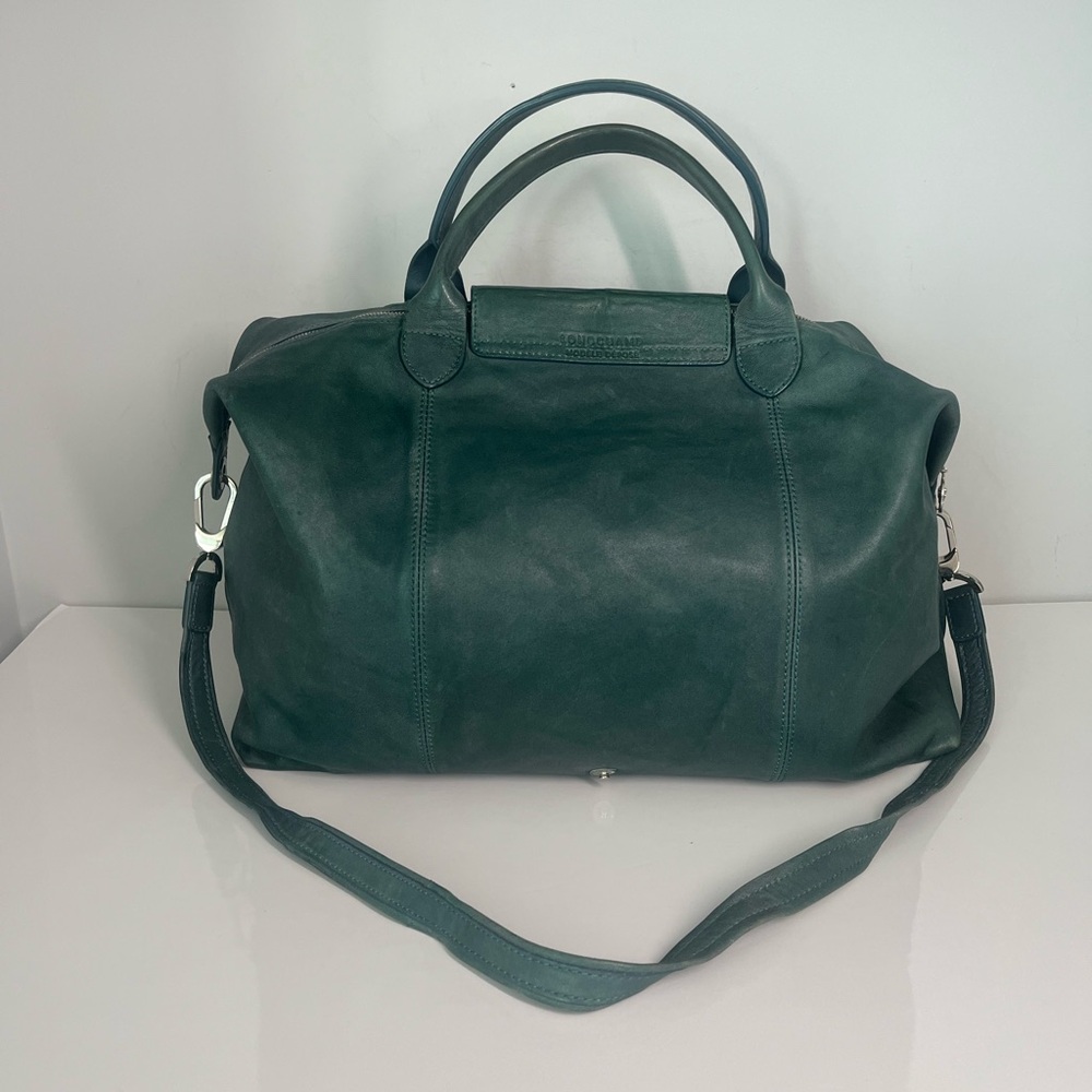 Longchamp Dark Green Leather Shoulder Bag - Picture 2 of 14